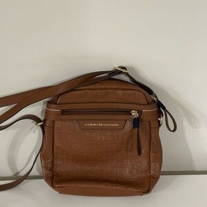 Tommy Hilfiger Tan Textured Crossbody Bag Adjustable strap